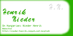 henrik nieder business card